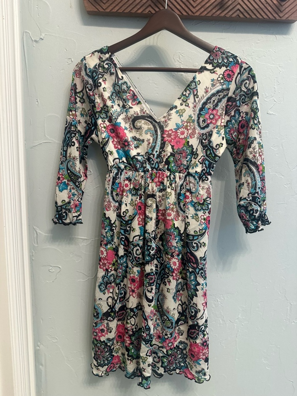 Floral Paisley V-Neck Dress